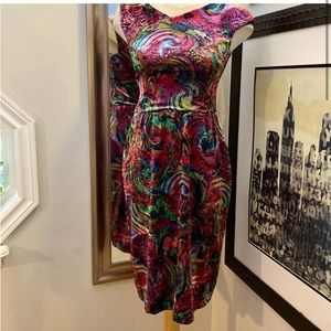 Vintage velvet pullover dress with starry night design